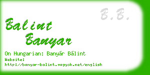 balint banyar business card
