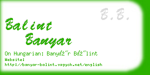 balint banyar business card